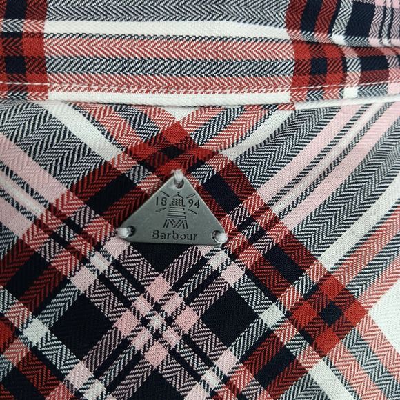 NWT & Bag Barbour Bethwin Button Up Shirt Cloud Check Holiday Plaid Women SZ 14 - Picture 16 of 16